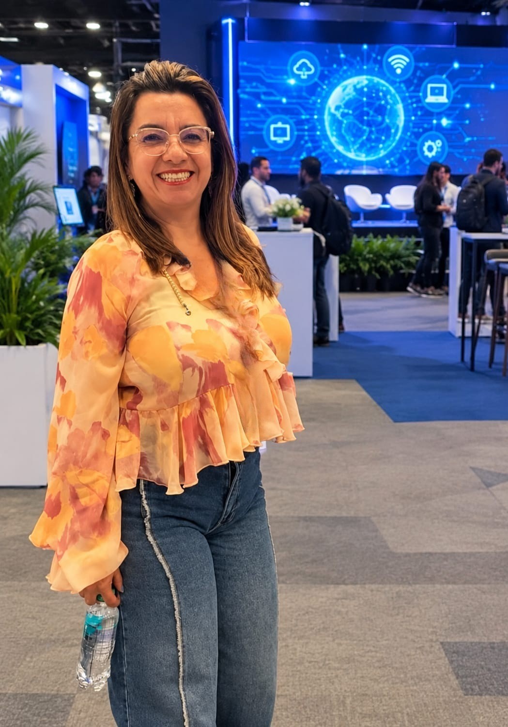 Retrato de Marcia Lara en un evento de tecnología